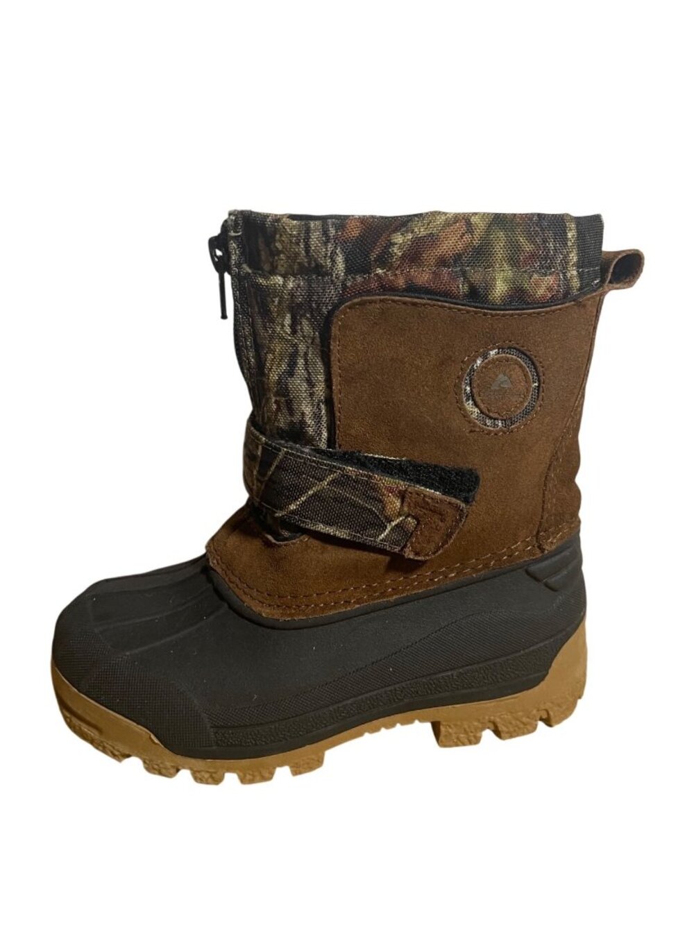 Ozark Trail Camouflage Winter Snow Boot Boys Size 11 Insulated Waterproof Suede